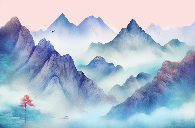 古风意境水墨国潮山水画,插画/手绘图,插画/手绘图库,插画/手绘图下载,插画/手绘